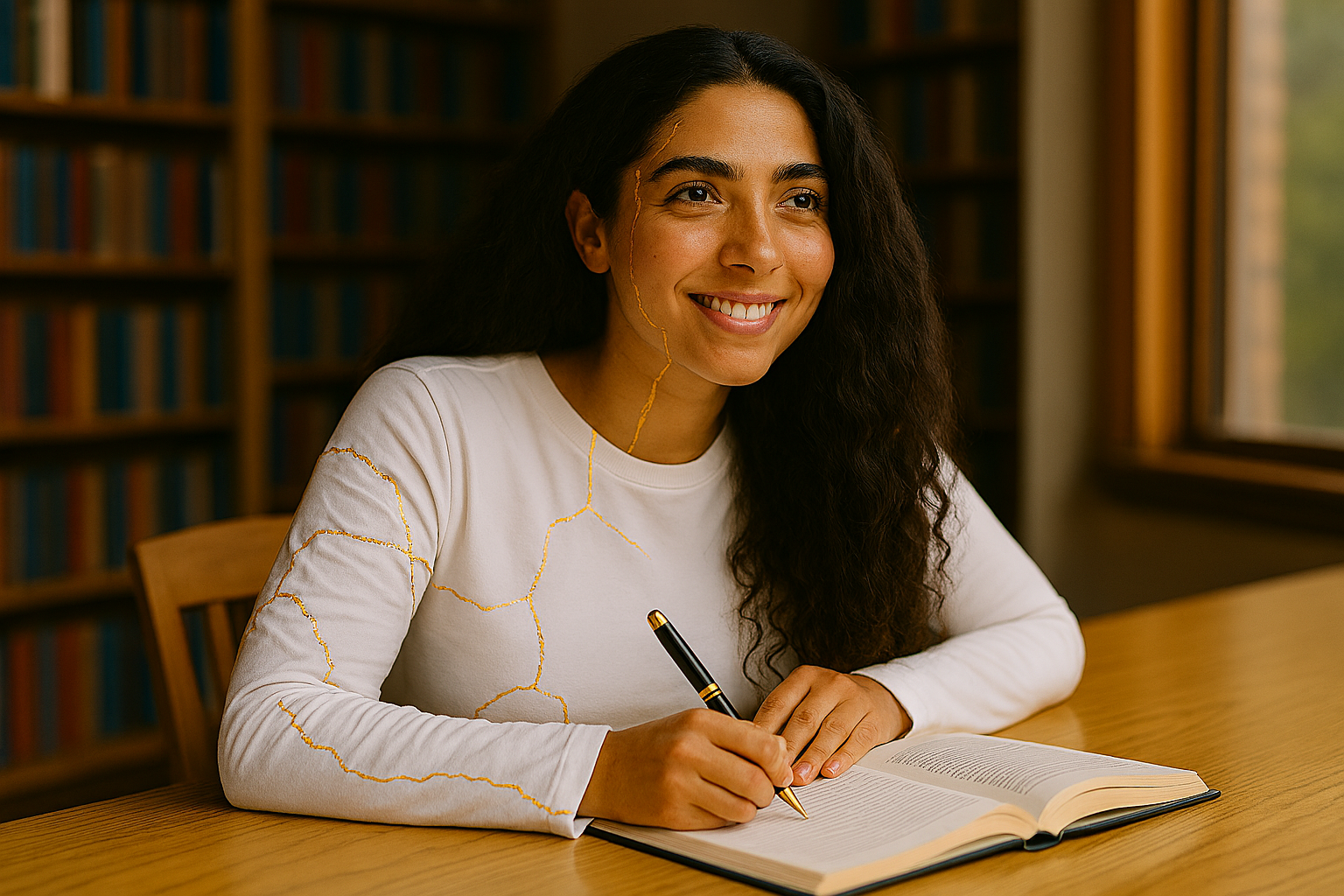 Woman Kintsugifyingly Returning to School as an Adult